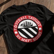 Football Taught By Matt Busby Badge Large Print T-Shirt