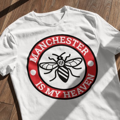 Manchester is My Heaven Bee Badge Large Print