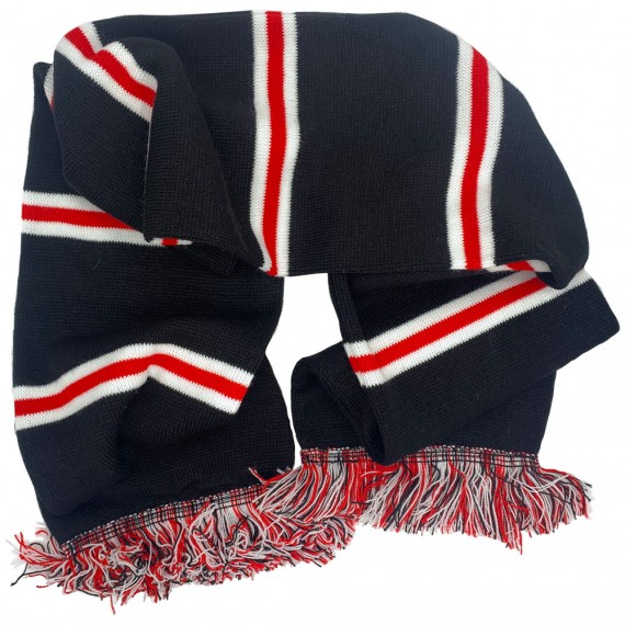 Black, White and Red Bar Scarf