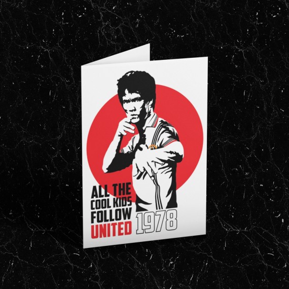 Bruce Lee "All The Cool Kids Follow United" Greetings Card