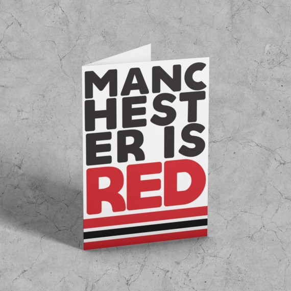 Manchester Is Red Greetings Card
