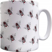 Red, White and Black Bee Pattern Mug