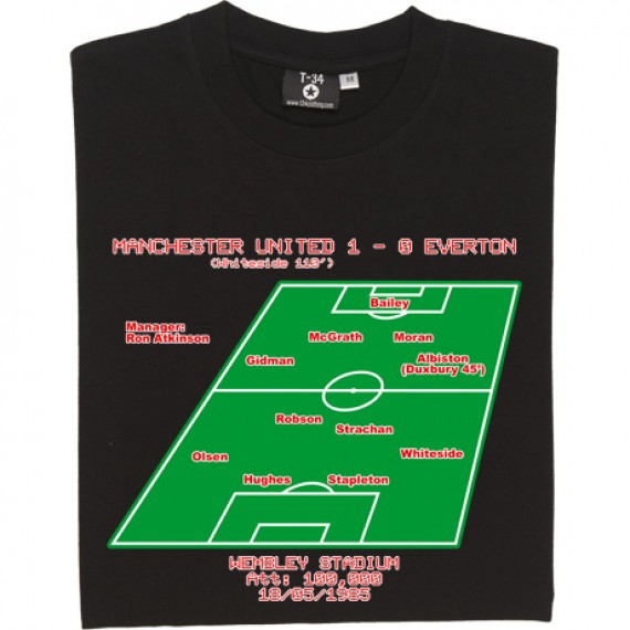 1985 FA Cup Final Line-Up T-Shirt | TShirtsUnited