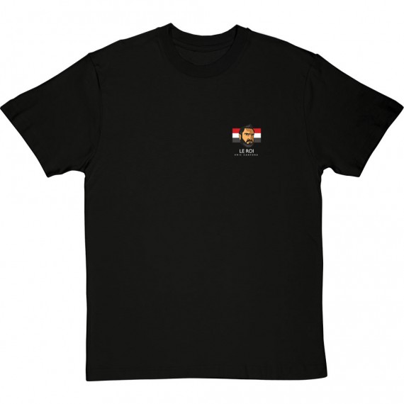 Eric Cantona "Le Roi" Head and Flag Pocket Print T-Shirt