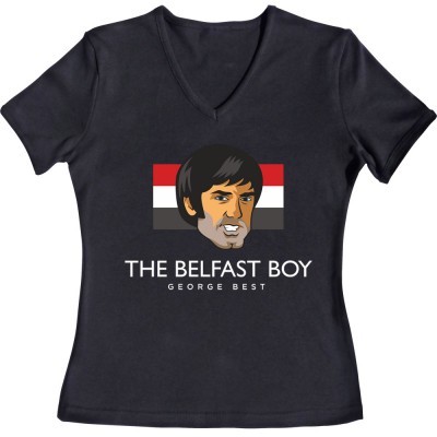 George Best "Belfast Boy" Head and Flag Large Print