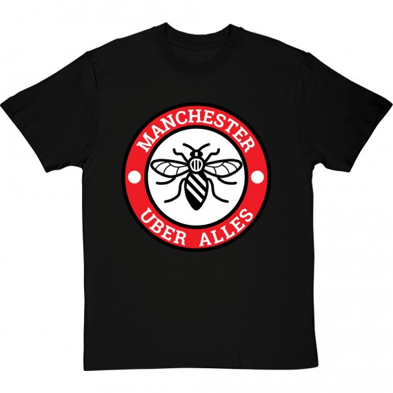 Manchester Uber Alles Bee Badge Large Print T-Shirt