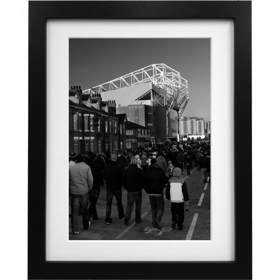 Old Trafford Match Day No2 (Black and White) Art Print