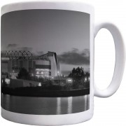 Old Trafford At Night (Black and White) Ceramic Mug