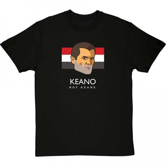 Roy Keane "Keano" Head and Flag Large Print T-Shirt