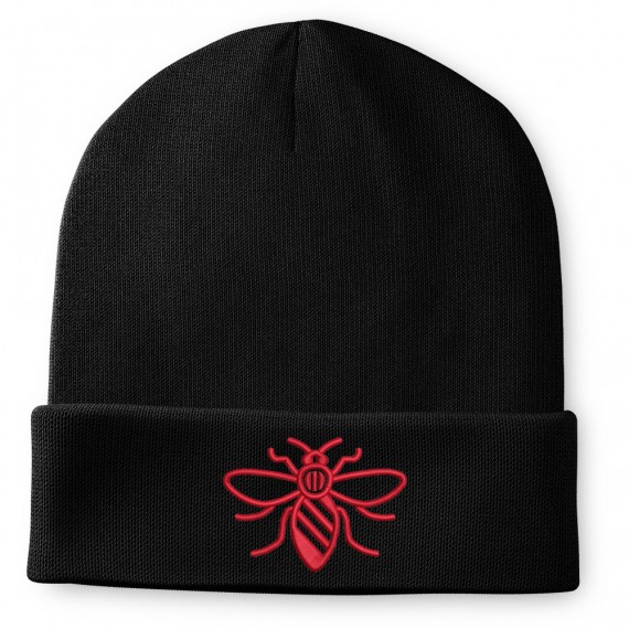 Manchester Bee Embroidered Beanie Hat