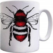 Red, White and Black Bee Ceramic Mug