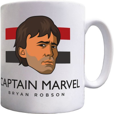 Bryan Robson "Captain Marvel" Head and Flag Ceramic Mug