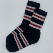Red, White & Black Bar Scarf Socks Set
