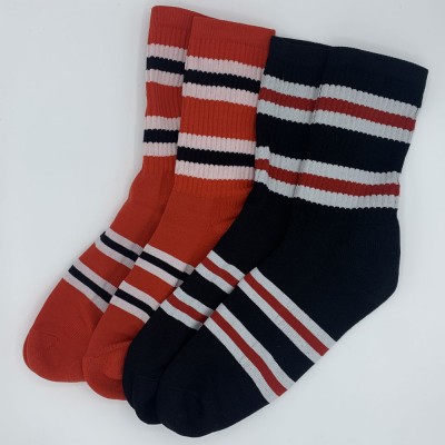 Red, White & Black Bar Scarf Socks Set
